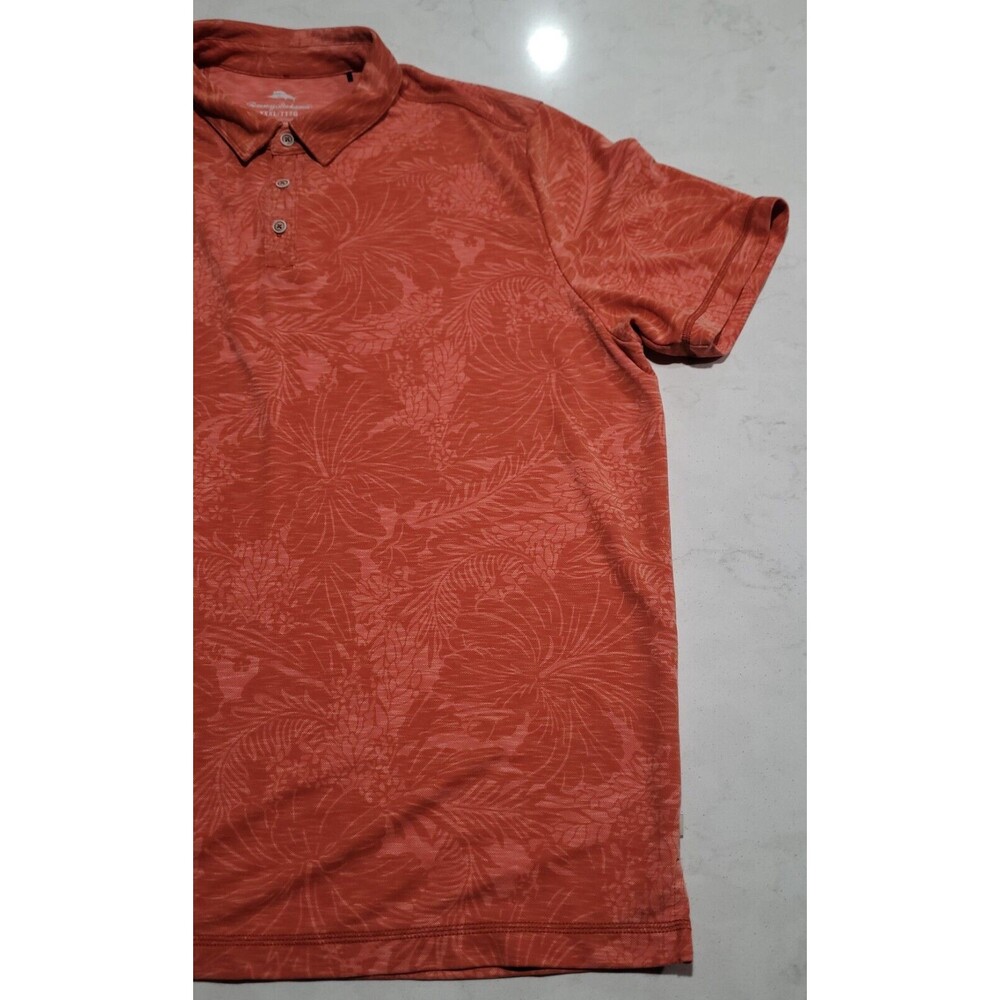 Tommy Bahama Palmetto Beach Tropical Aloha Hawaiian Golf Polo Orange 2XL NWOT - Picture 5 of 14